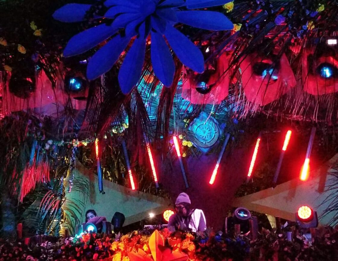 Festival infrastructure build and lighting